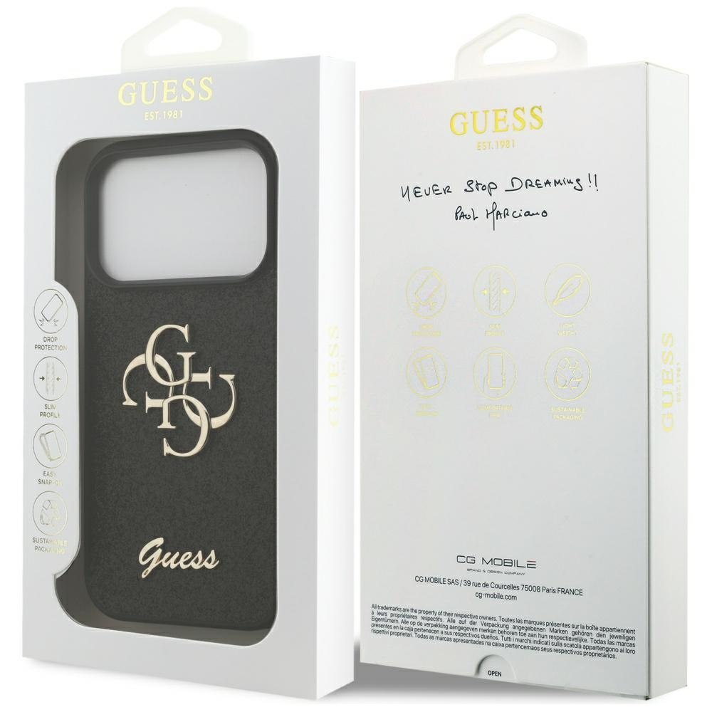 Etui Guess Fixed Glitter Big 4G do iPhone 17 Pro czarny